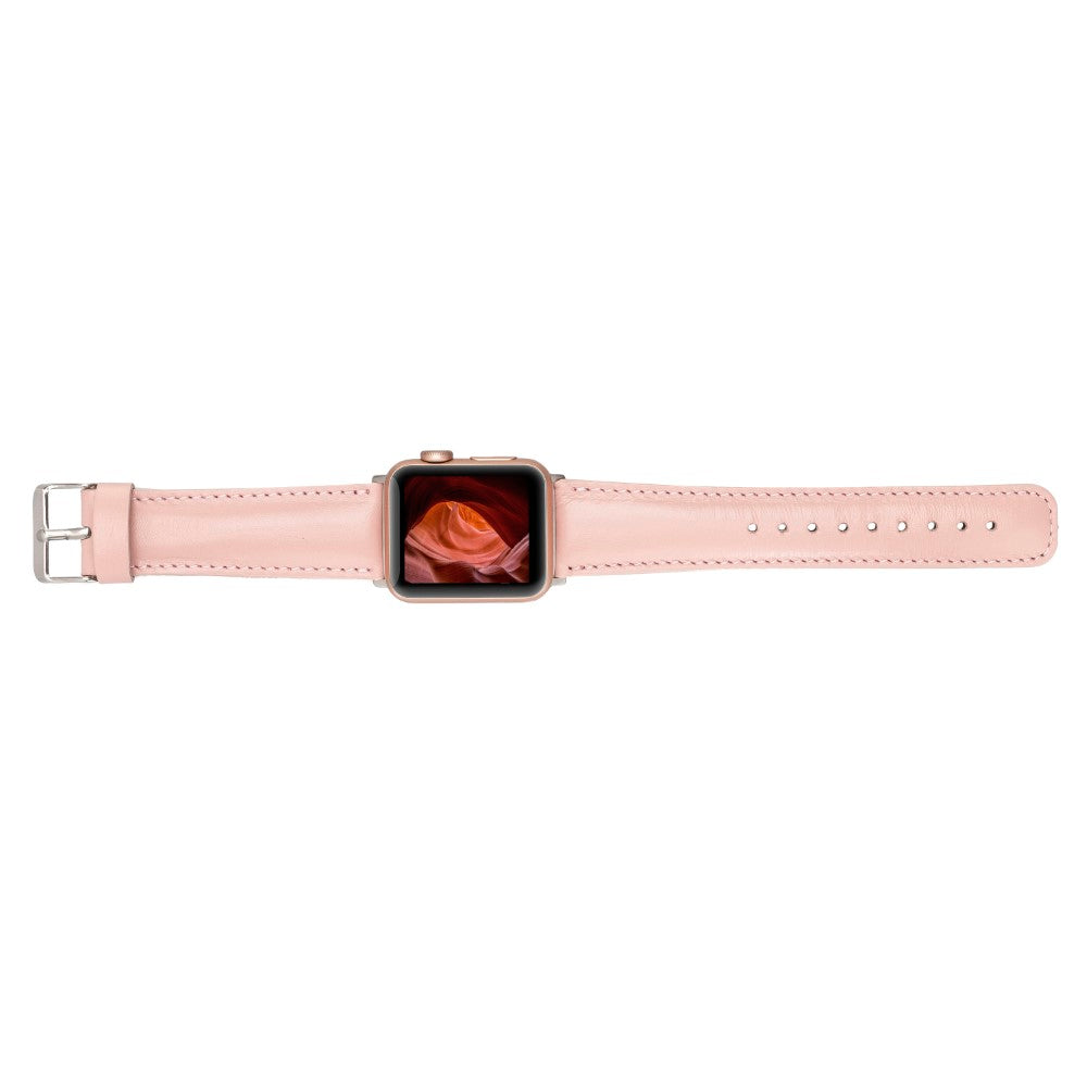 Apple Watch Uyumlu Deri Kordon NU2 Pembe
