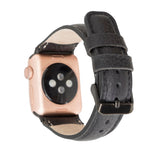 Apple Watch Uyumlu Deri Kordon FL1 Siyah