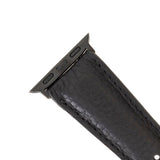 Apple Watch Uyumlu Deri Kordon FL1 Siyah