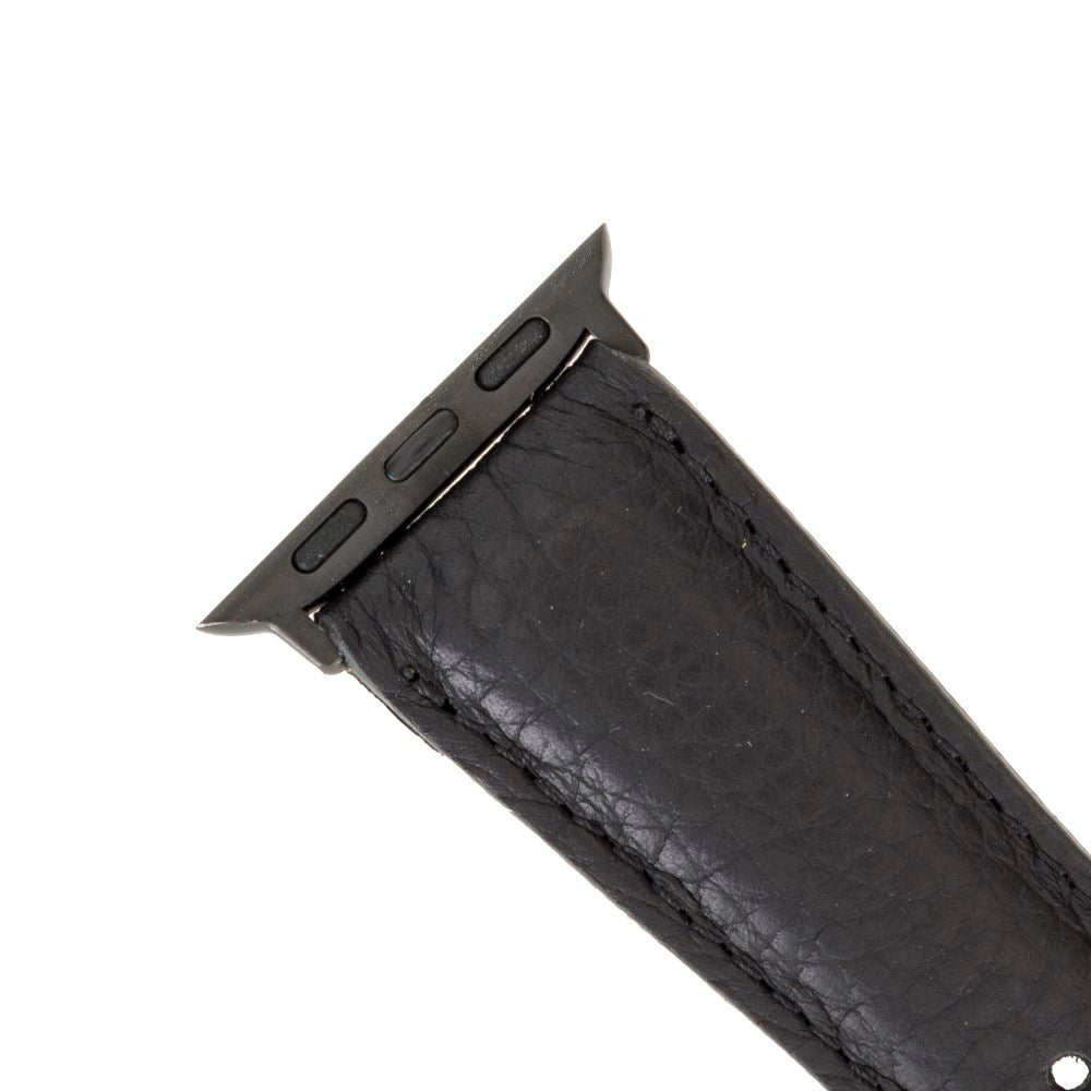 Apple Watch Uyumlu Deri Kordon FL1 Siyah