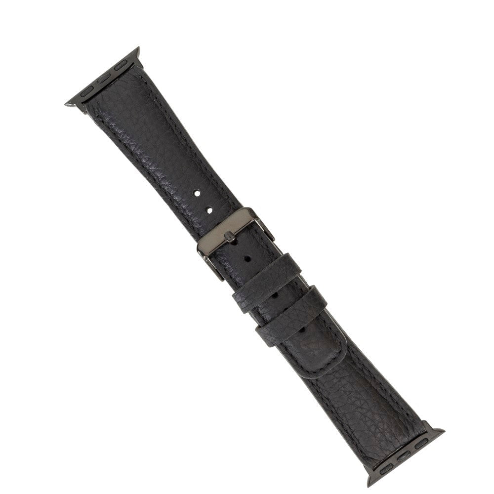 Apple Watch Uyumlu Deri Kordon FL1 Siyah