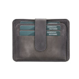 Deri Kartlık, 6 Adet Kart Bölmesi, 2 Adet Pencereli, Efektli Gri