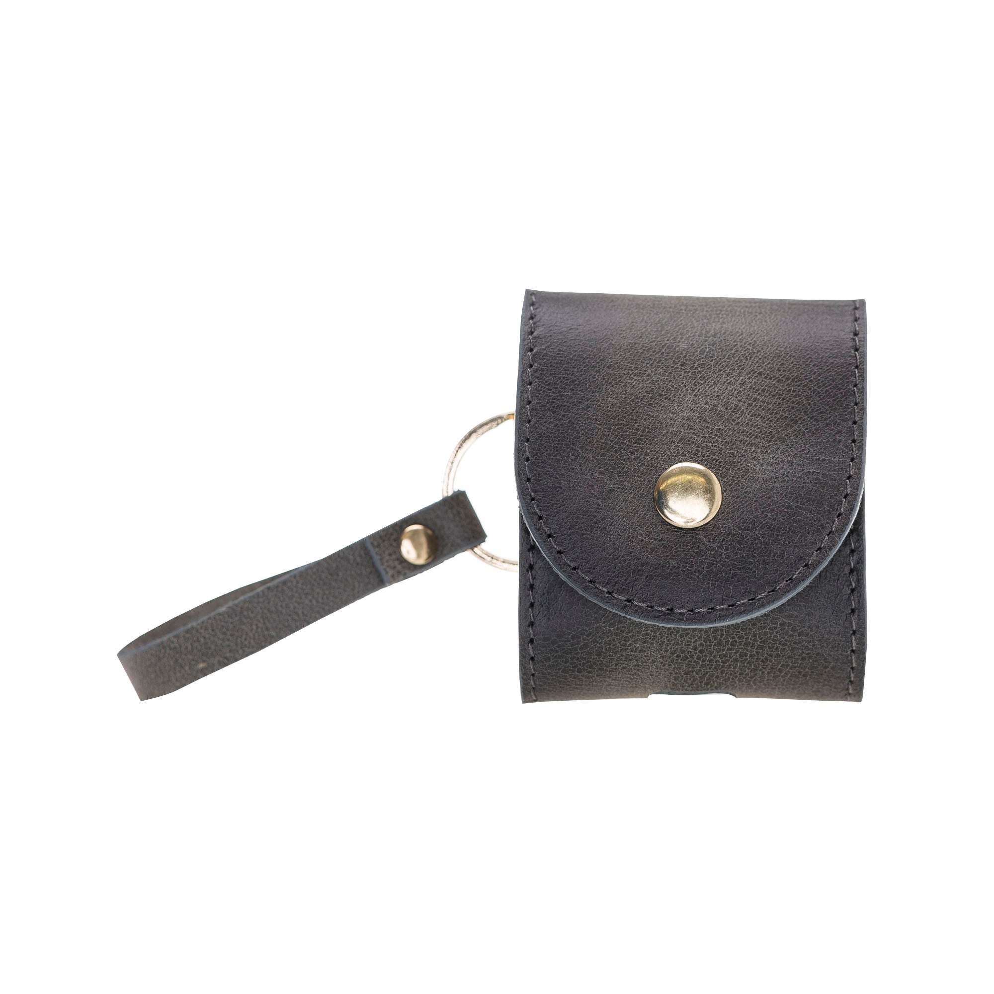 Apple AirPods 2.nesil Uyumlu Deri Kılıf Mai Snap VS4EF Gri