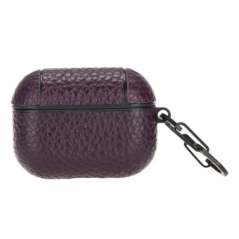 Apple AirPods Pro Uyumlu Deri Kılıf Juni ERC13 Mor