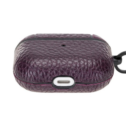 Apple AirPods Pro Uyumlu Deri Kılıf Juni ERC13 Mor