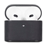 Casquet Apple AirPods 3.nesil Uyumlu Deri Kılıf G1 Siyah