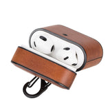 Casquet Apple AirPods 3.nesil Uyumlu Deri Kılıf TN11 Taba