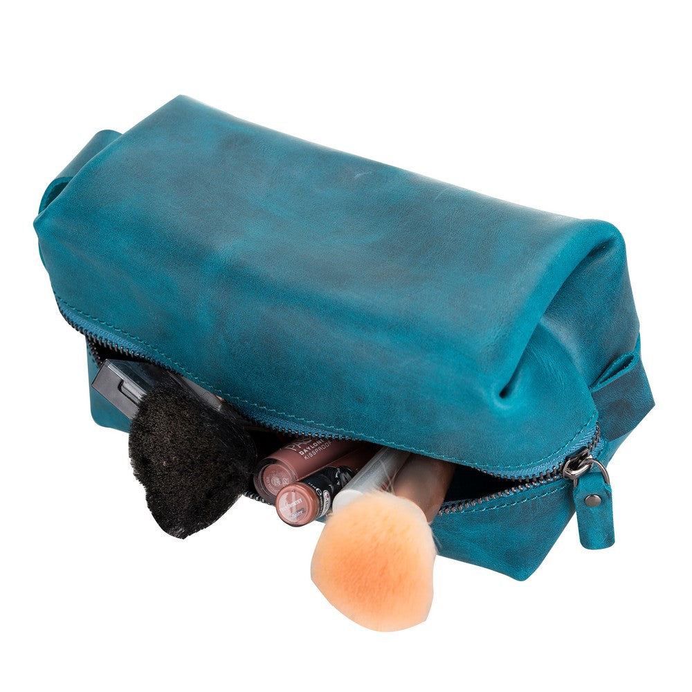 Deri Bakım Ve Seyahat Çantası Medium AA32 Mavi