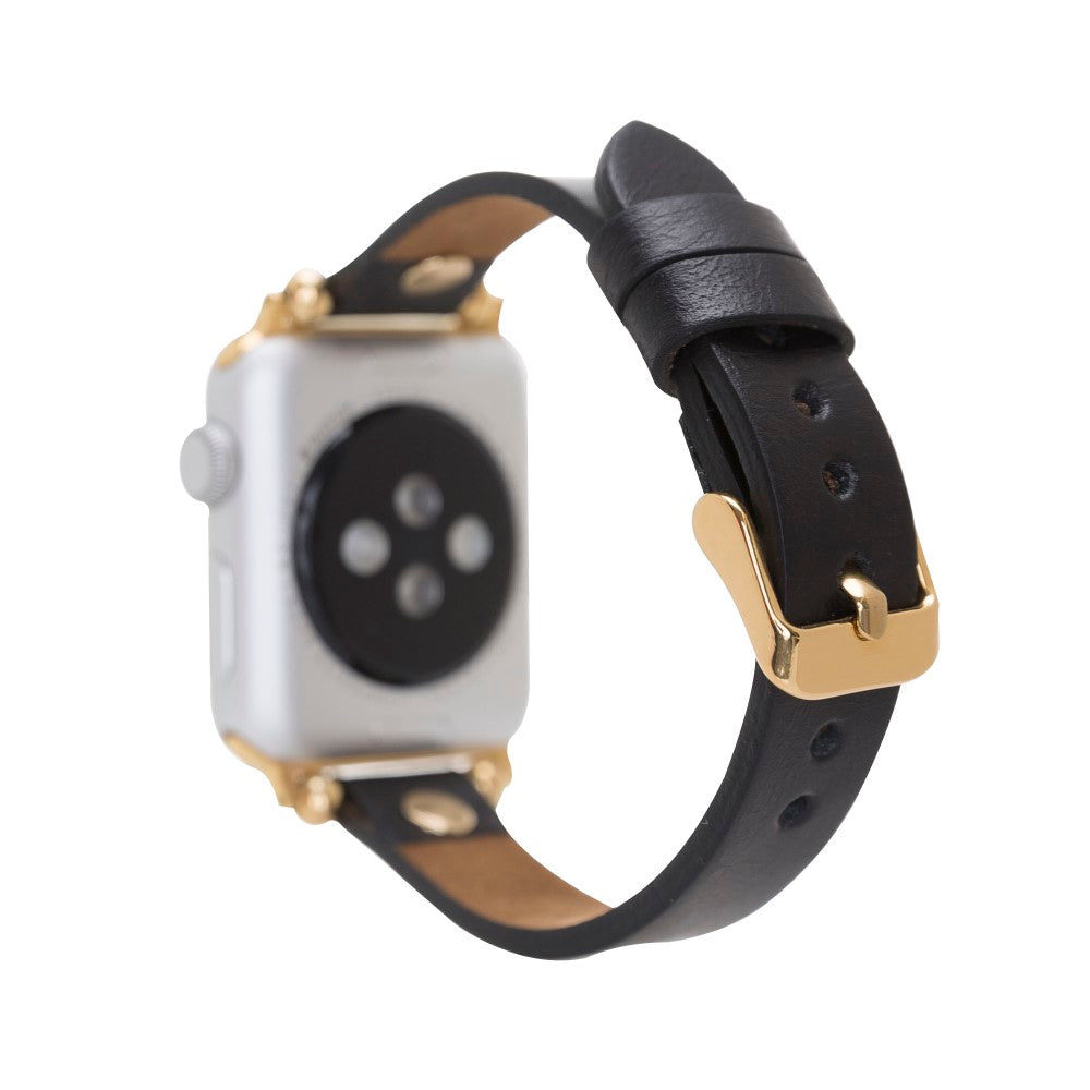 Apple Watch Uyumlu Deri Kordon GT RST1 Siyah