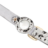 Gerçek Deriden El Yapımı Köpek Tasması, Apple AirTag Uyumlu Yuva, 50cm Ayarlanabilir Ölçü, Leopar Desen