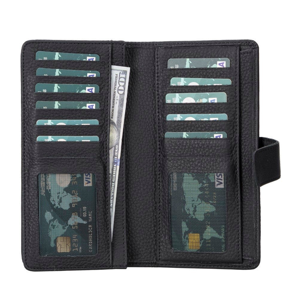 Coppet 6.7 inch Uyumlu Deri Kartlıklı Kılıf ERC1 Siyah