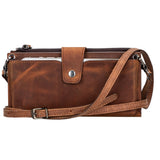 Lozan Strap 6.5 inch Uyumlu Deri Kartlıklı Cüzdan Kılıf G2 Kahve