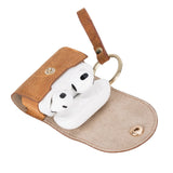 Apple AirPods 3.nesil Uyumlu Deri Kılıf Mai Snap G19 Taba