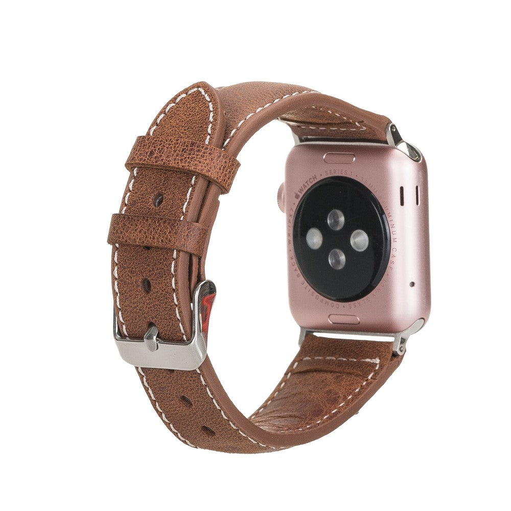 Apple Watch Uyumlu Deri Kordon, Spor Model, Sütlü Kahve