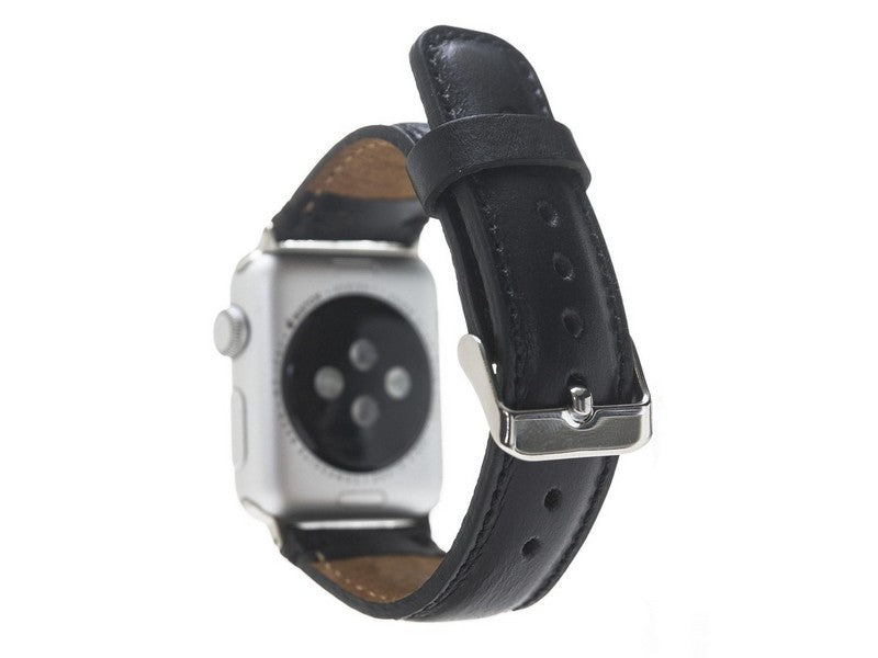 Apple Watch Uyumlu Deri Kordon RST1 Siyah