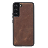 Samsung Galaxy S22 Plus Uyumlu Deri Cüzdanlı Kılıf MWWN G2 Kahve