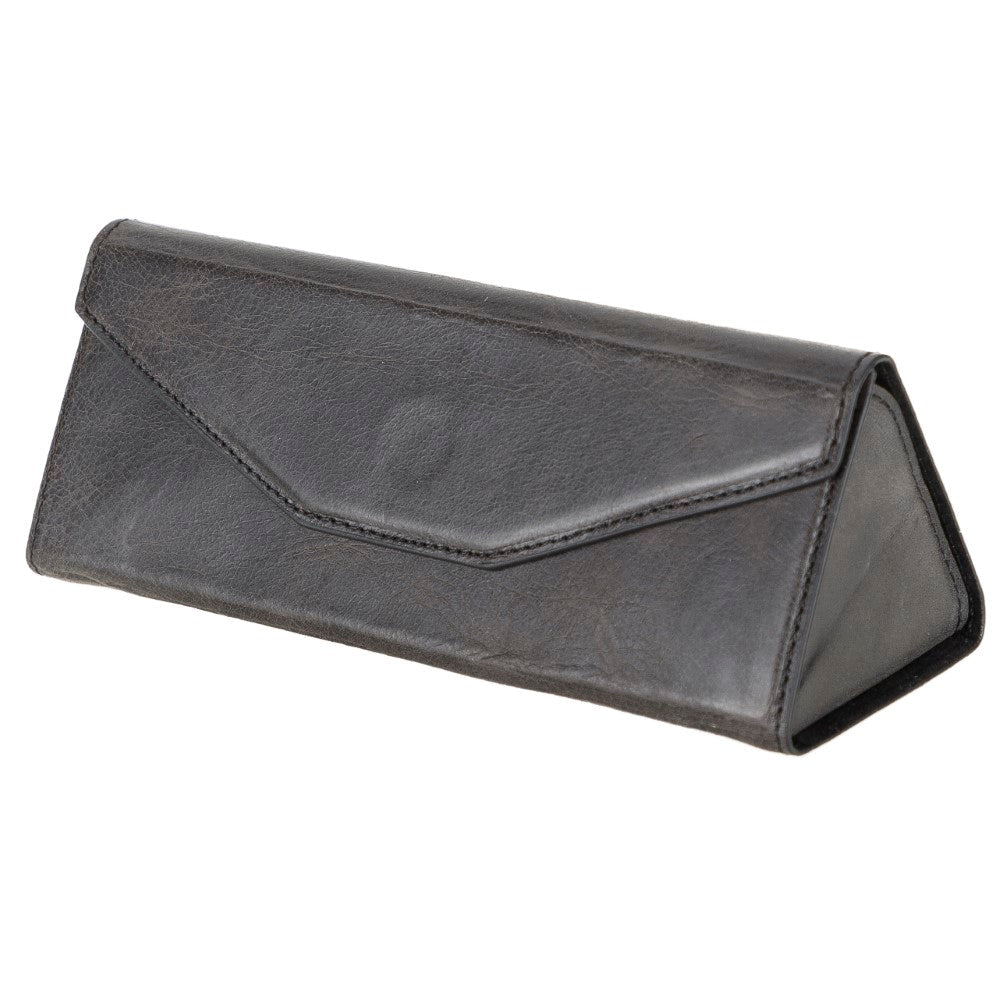 Hakiki Deri Gözlük Kılıfı TN18 Gri - Smart