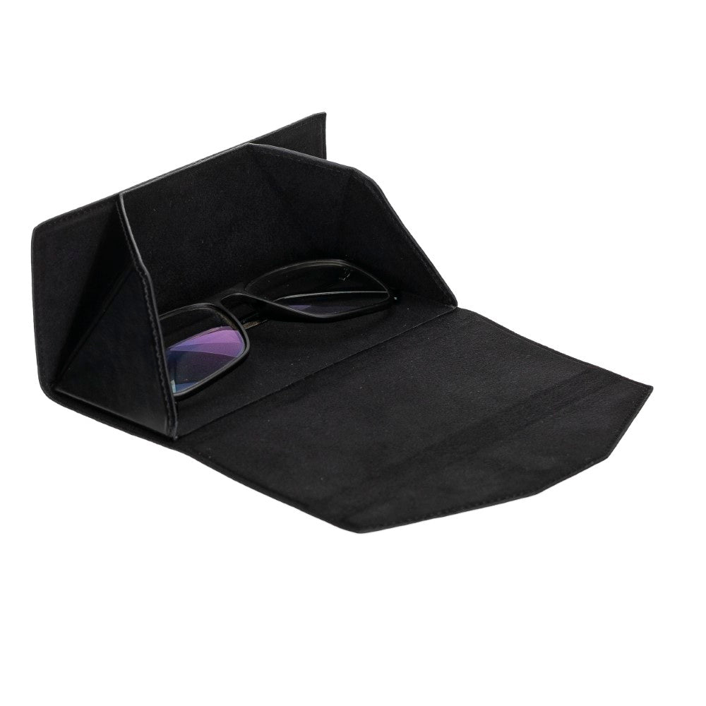 Hakiki Deri Gözlük Kılıfı RST1 Siyah - Smart