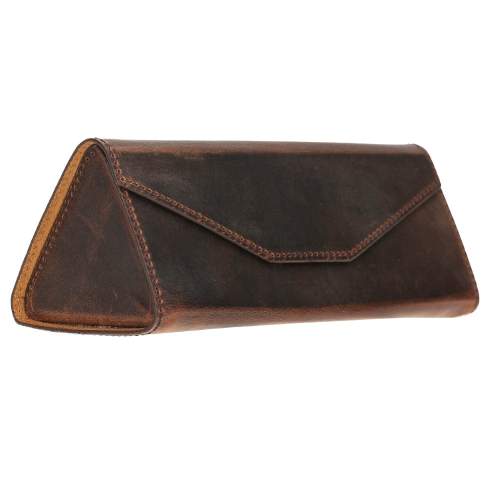 Hakiki Deri Gözlük Kılıfı G2 Kahverengi - Smart