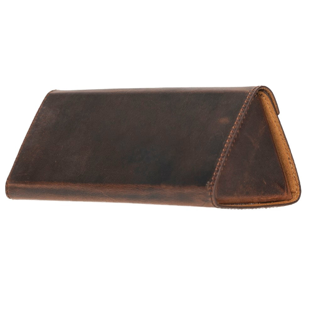 Hakiki Deri Gözlük Kılıfı G2 Kahverengi - Smart