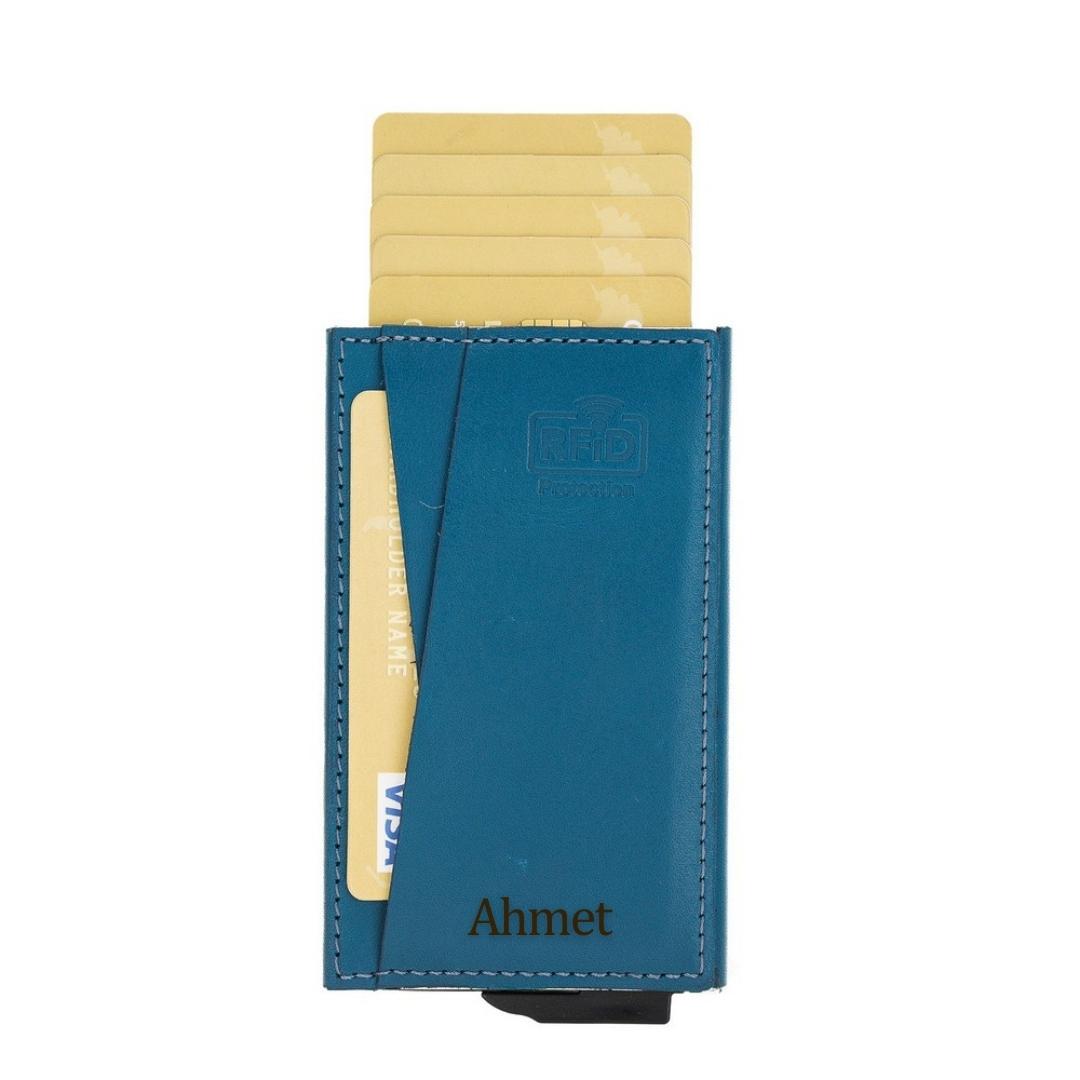 Fernando Card Holder, Holds 7 Cards, Blue