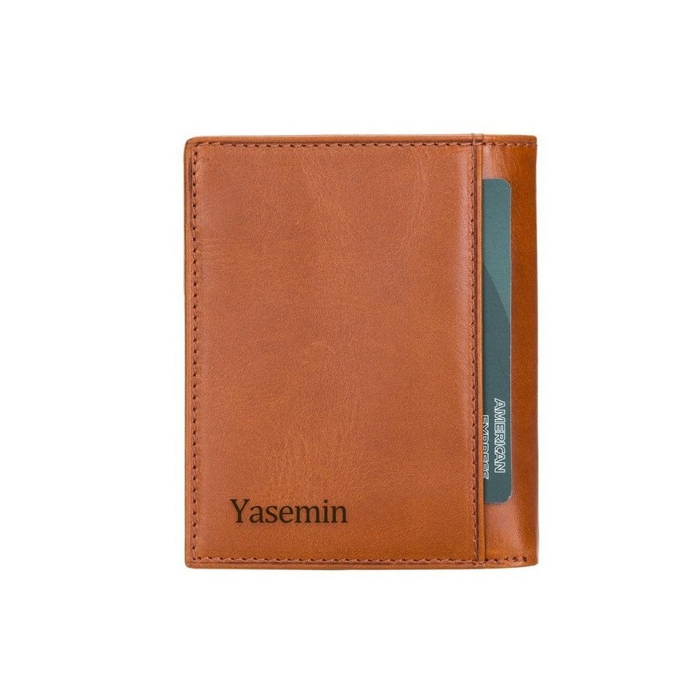 Yetta Card Holder, 10 Card Sections, Tan