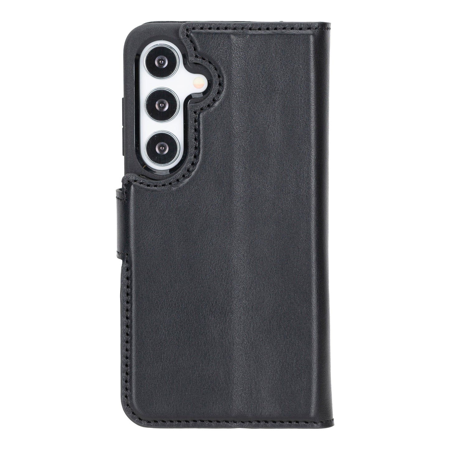 Samsung Galaxy S24 Compatible, Leather Wallet Case, Glossy Black