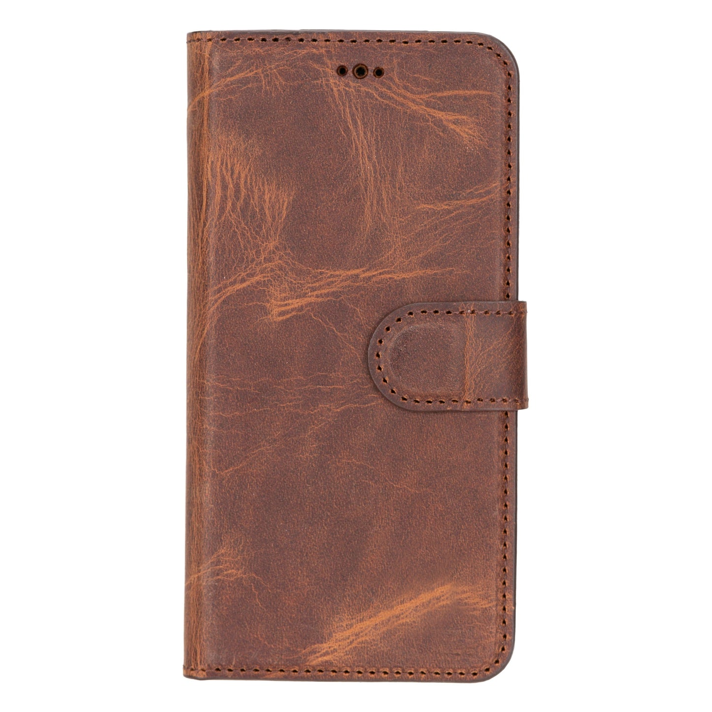 Samsung Galaxy S24 Compatible, Leather Wallet Case, Antique Brown 