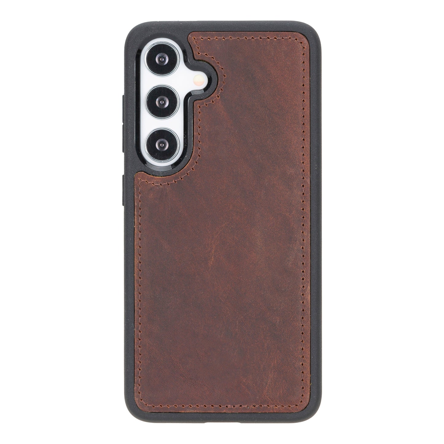 Samsung Galaxy S24 Compatible, Leather Wallet Case, Antique Brown 