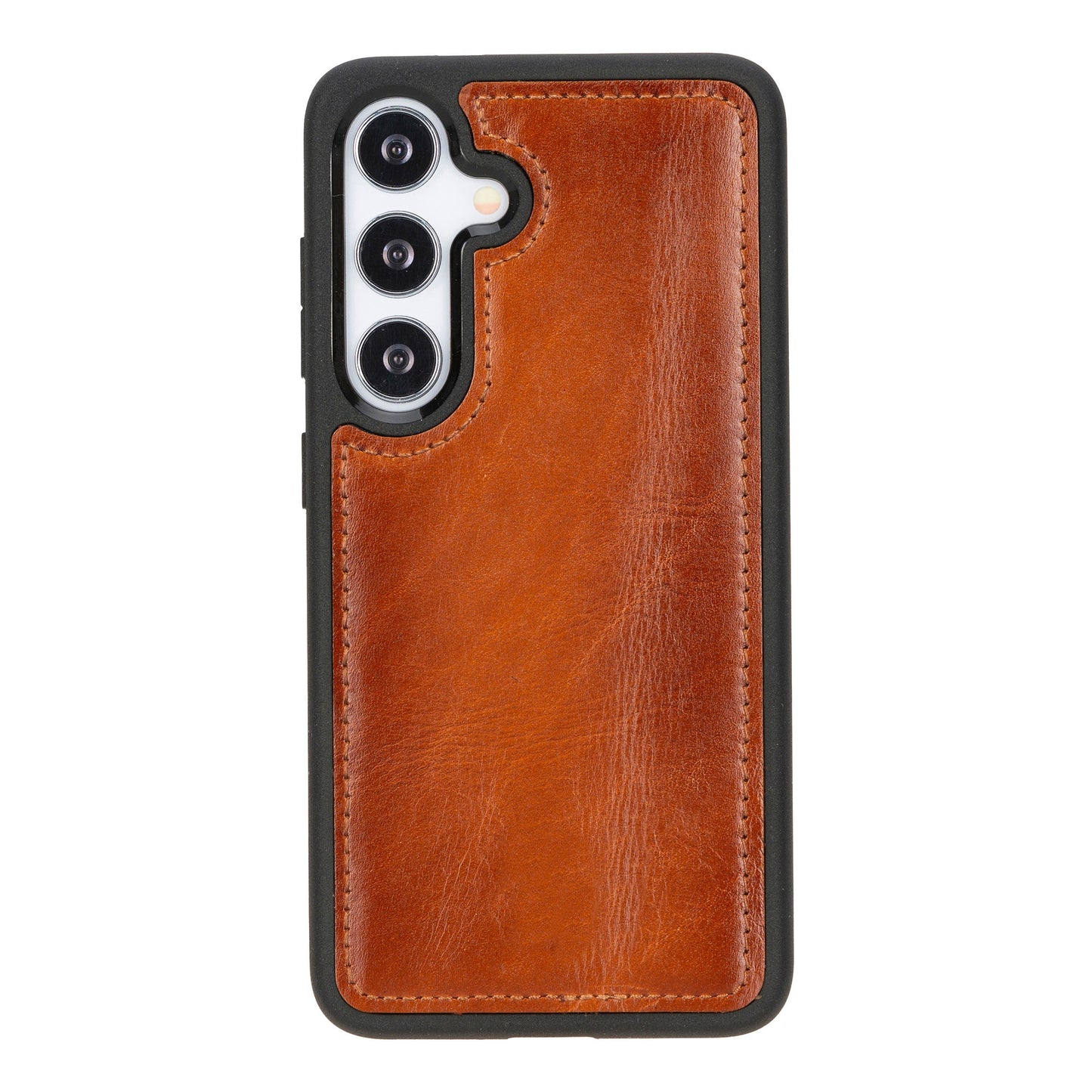 Samsung Galaxy S24 Compatible, Leather Wallet Case, Effect Tan