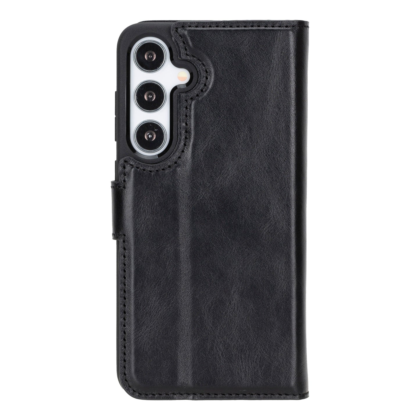 Samsung Galaxy S24 Plus Compatible, Leather Wallet Case, Glossy Black