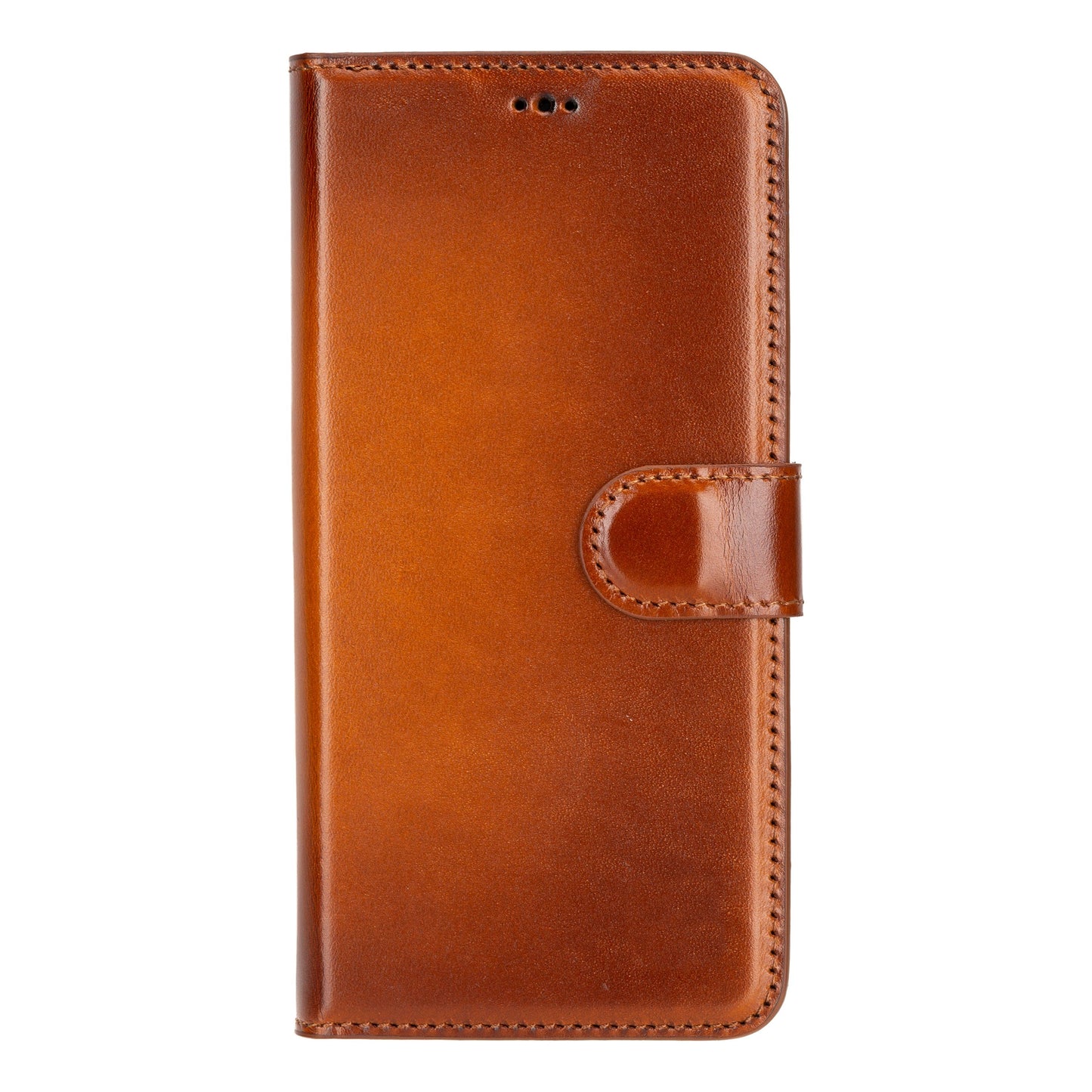 Samsung Galaxy S24 Plus Compatible, Leather Wallet Case, Effect Tan