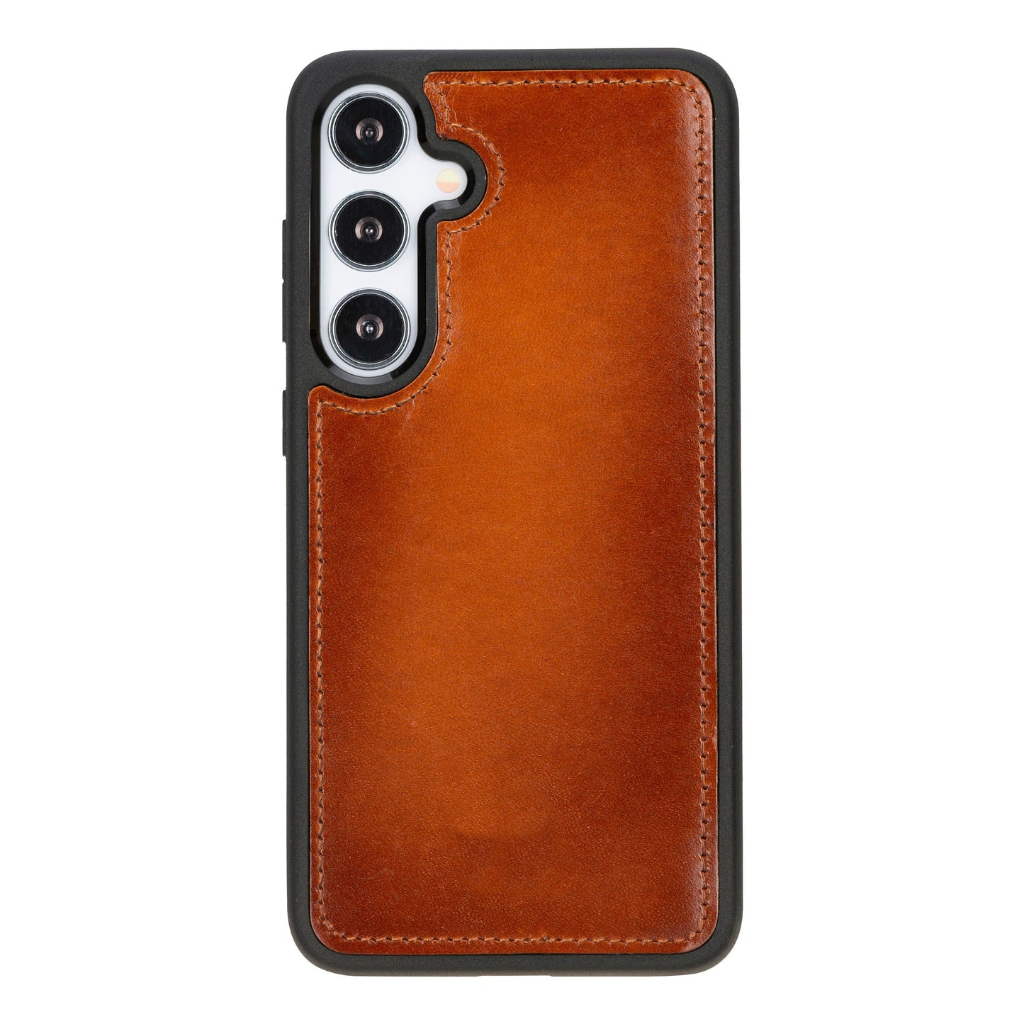 Samsung Galaxy S24 Plus Compatible, Leather Wallet Case, Effect Tan