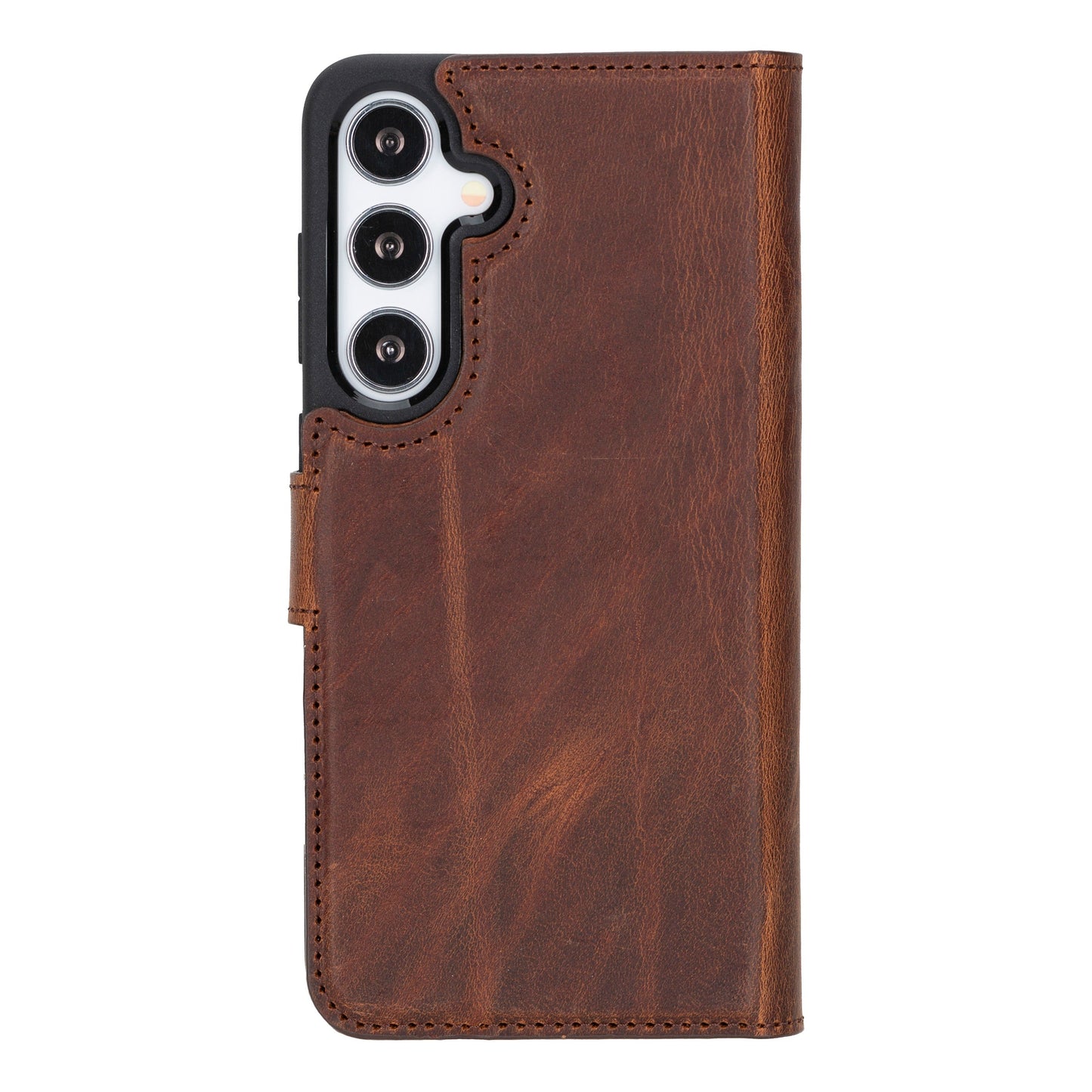 Samsung Galaxy S24 Plus Compatible, Leather Wallet Case, Antique Brown