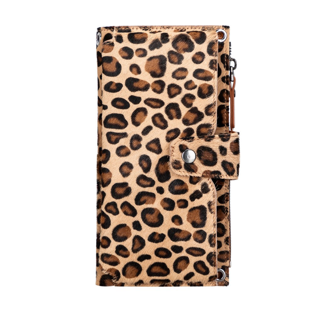 Lausanne Strap 6.5 inch Compatible Leather Card Holder Wallet Case LEO1 Leopard