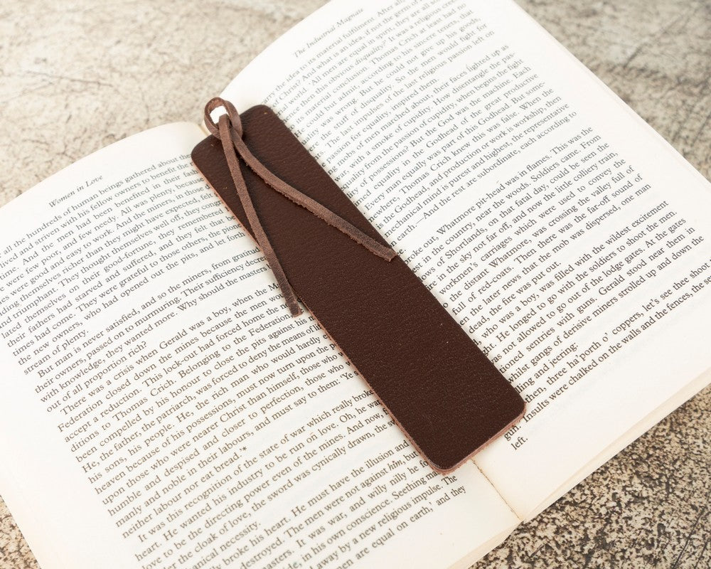 Leather Bookmark, Bitter Brown