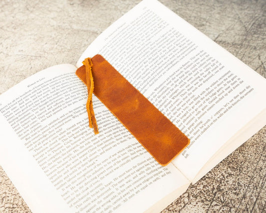 Leather Bookmark, Antique Tan