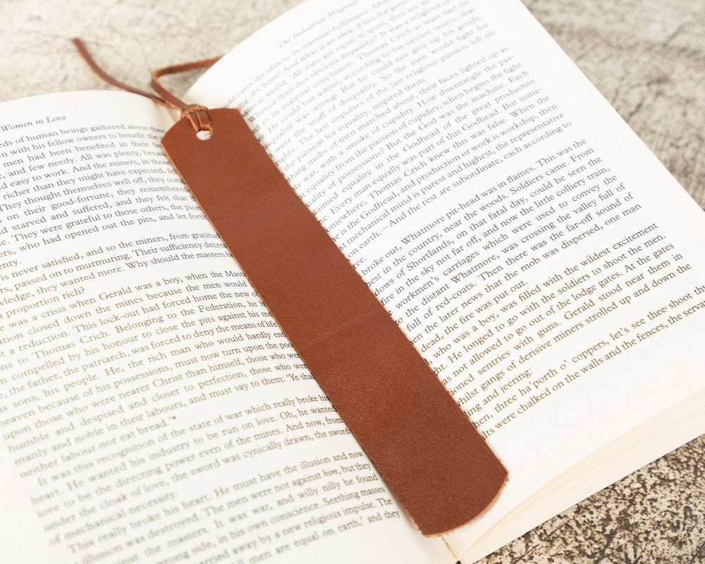 Leather Bookmark, Caramel