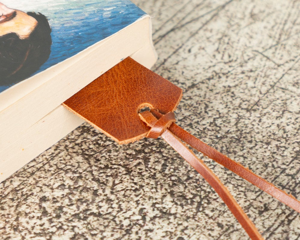 Leather Bookmark, Effect Tan