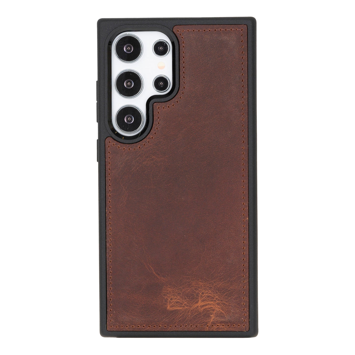 Samsung Galaxy S24 Ultra Compatible, Leather Wallet Case, Antique Brown