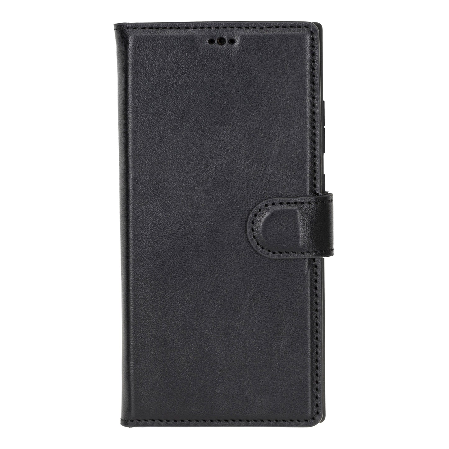 Samsung Galaxy S24 Ultra Compatible, Leather Wallet Case, Glossy Black