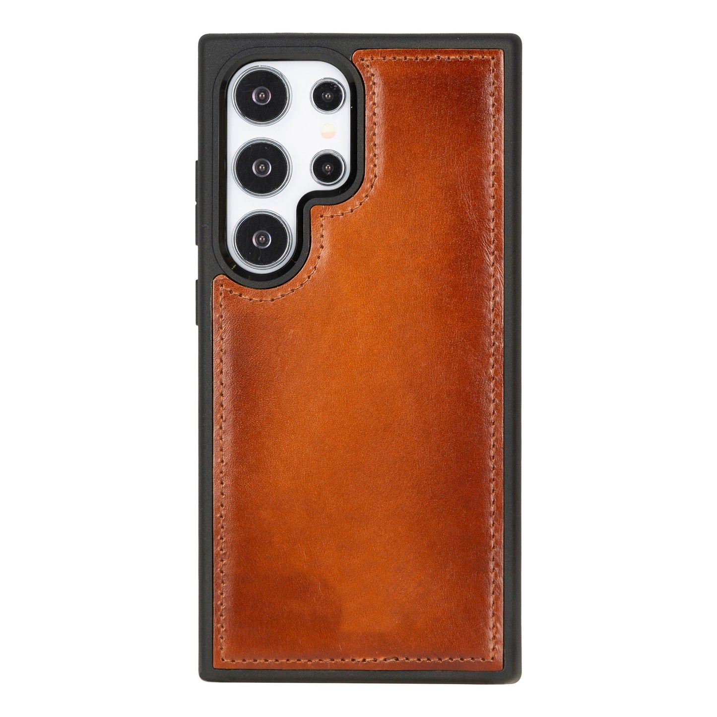 Samsung Galaxy S24 Ultra Compatible, Leather Wallet Case, Effect Tan