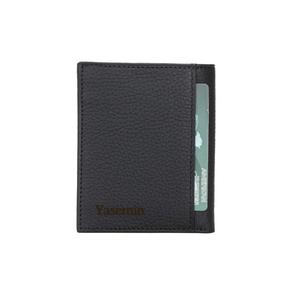 Yetta Card Holder, 10 Card Sections, Textured Black