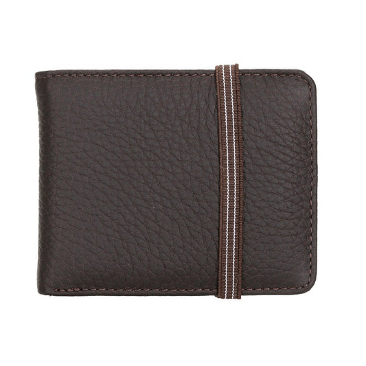 Yosef Leather Wallet and Card Holder, 8 Card Compartments, Textured Brown