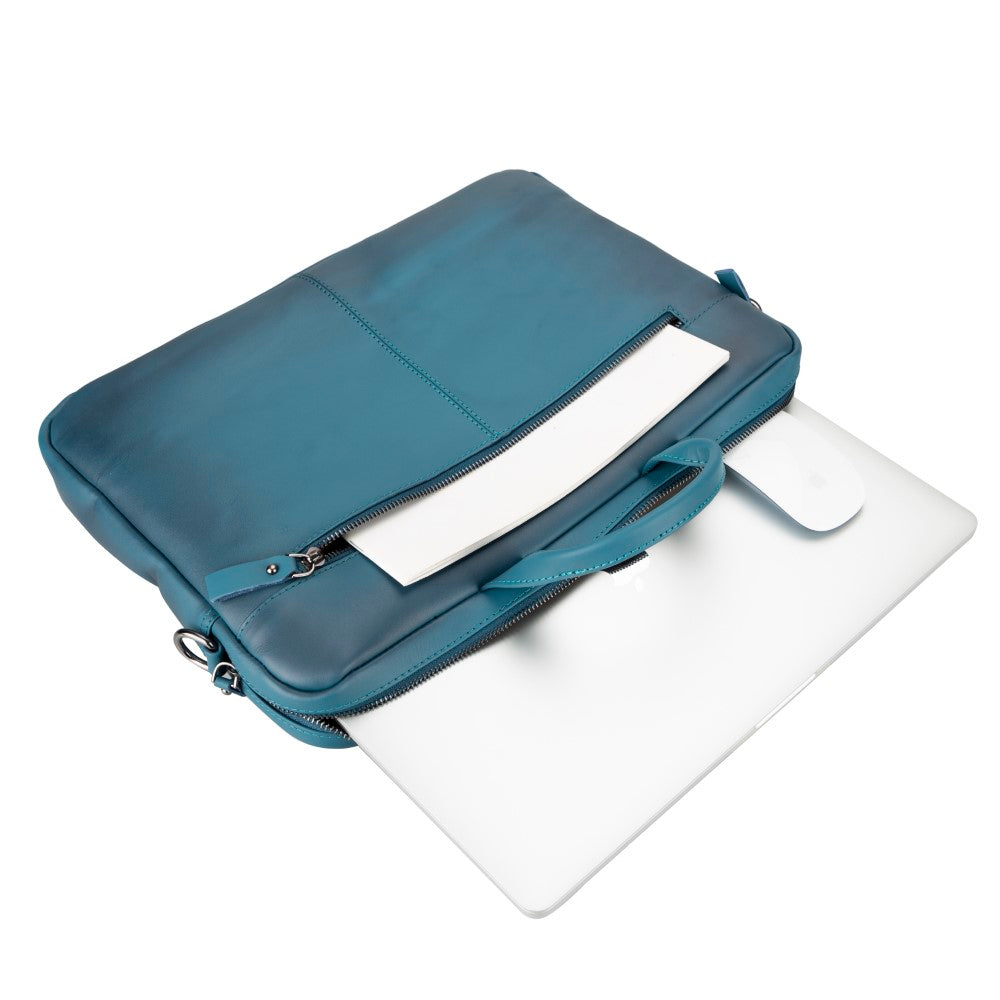 Apollo 15-16 inch MacBook and PC Compatible Leather Case Blue