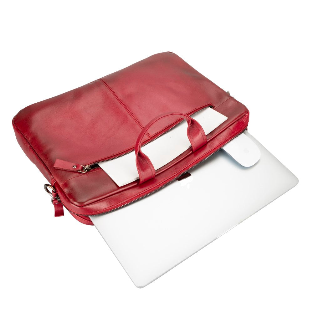 Apollo 15-16 inch MacBook and PC Compatible Leather Case Antique Red