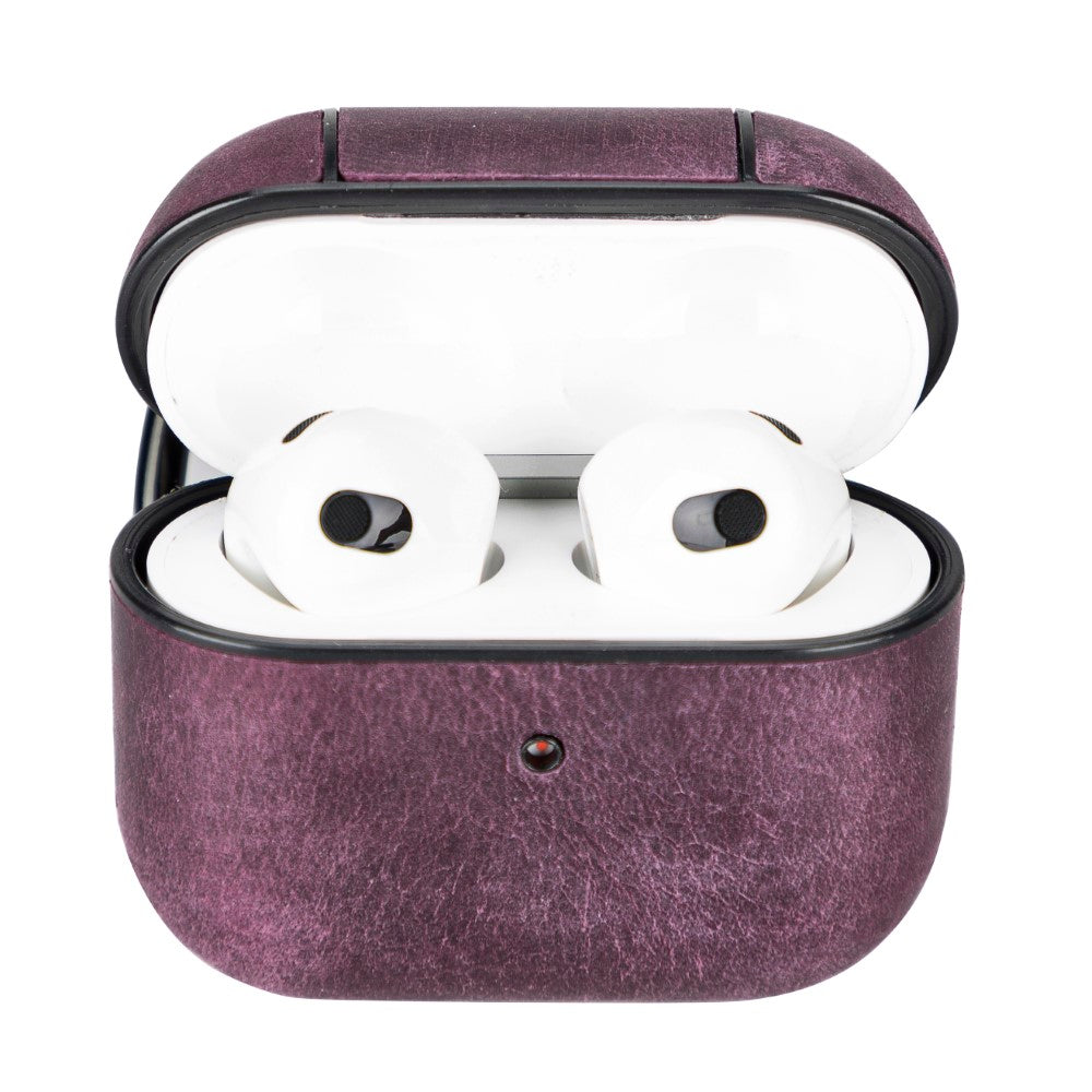 Apple AirPods 3rd generation Compatible Leather Case Juni AA7 Purple