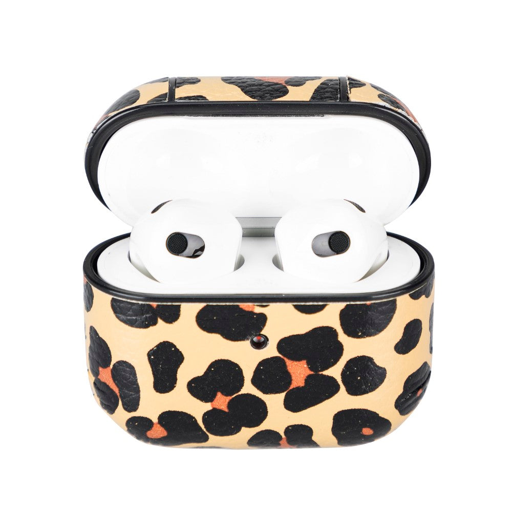 Apple AirPods 3rd generation Compatible Leather Case Juni LEO-NE Leopard