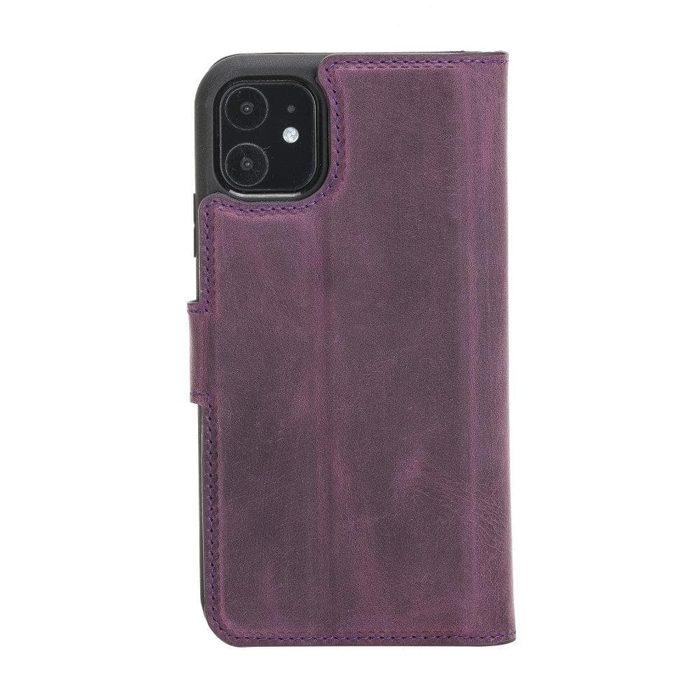 Apple iPhone 11 Pro Compatible Leather Wallet Case G7 Purple