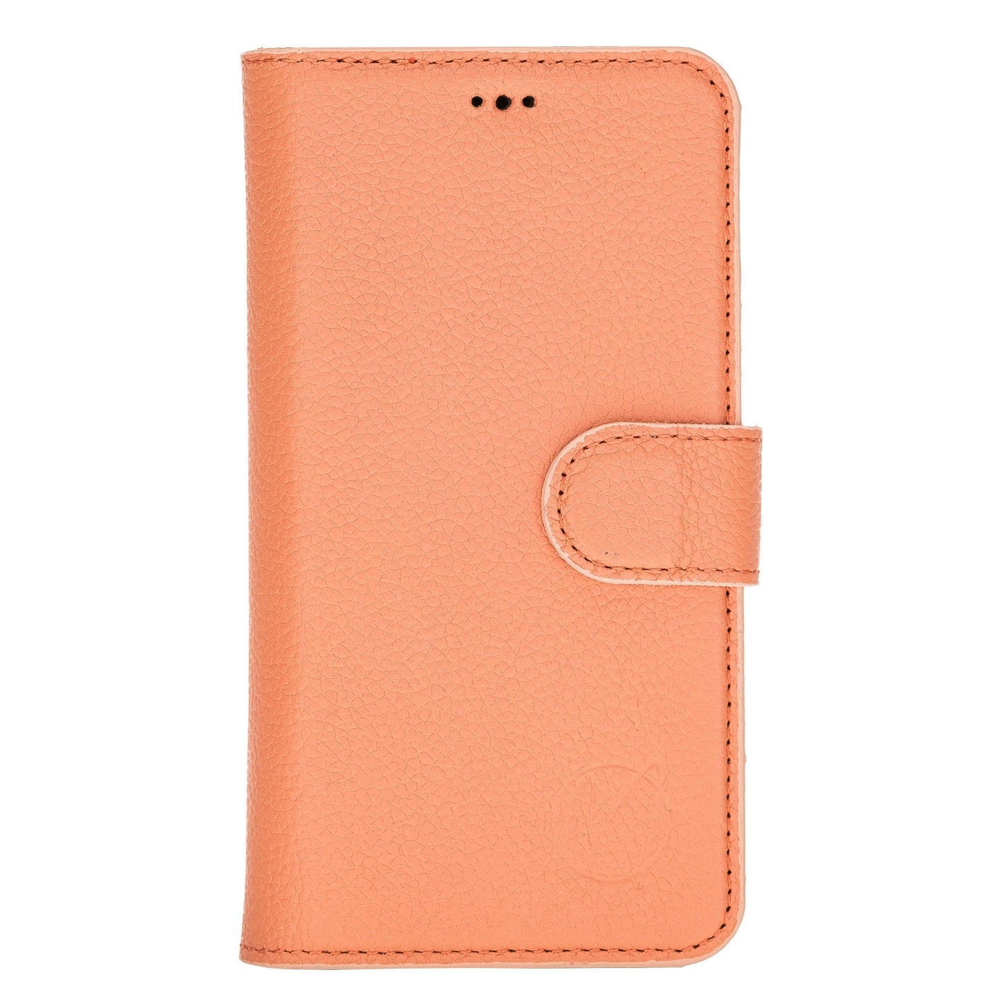 Apple iPhone 11 Pro Compatible, Genuine Leather Card Holder Case, Coral 